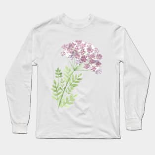 Angelica flower, watercolor painting Long Sleeve T-Shirt